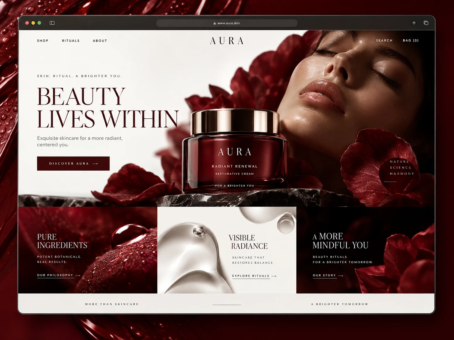 AURA — Wellness landing page — Landing pages portfolio preview