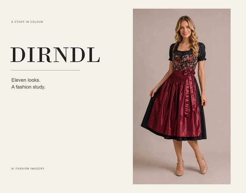 Dirndl: A Study in Colour | AI Fashion Editorial — Graphics portfolio preview
