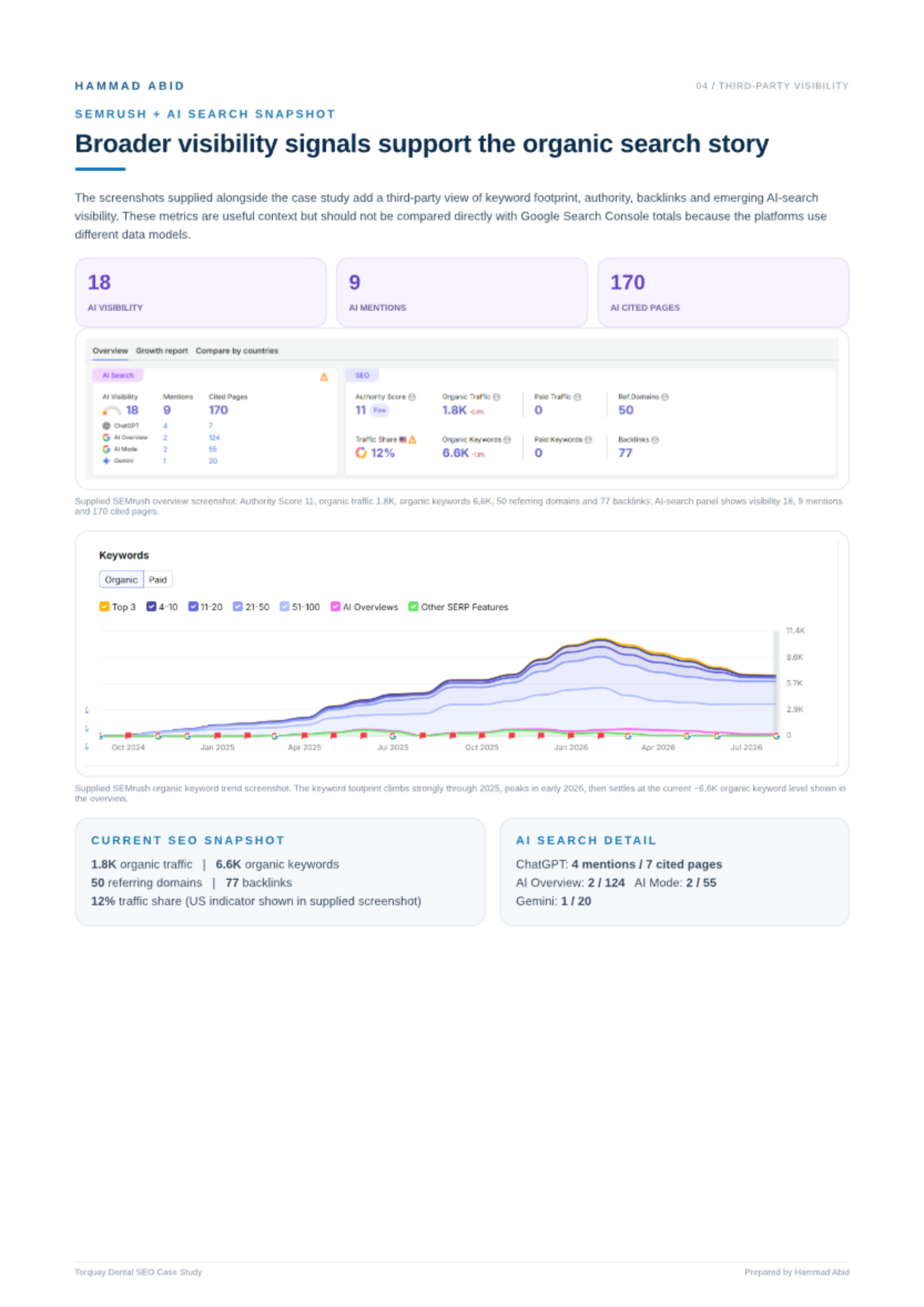 Family Dental · Surf Coast — original SEO report evidence