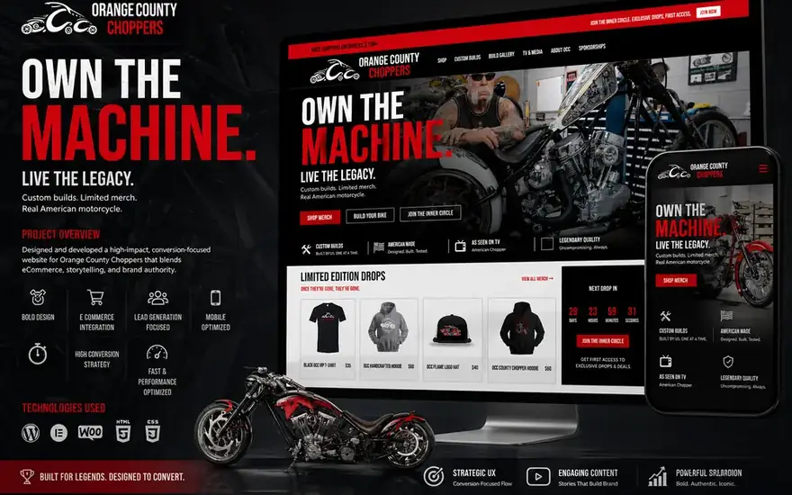 Orange County Choppers — E-commerce portfolio preview